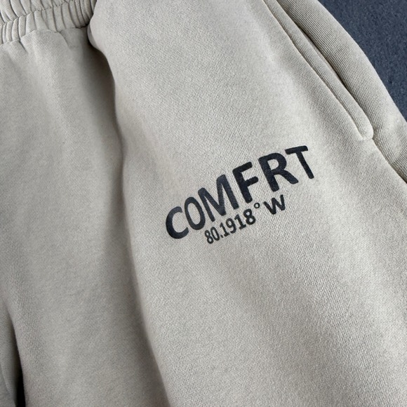 Comfrt Sweatsuit Men's M Beige Hoodie Sweatpants Loungewear Leisure Fleece - Picture 14 of 16